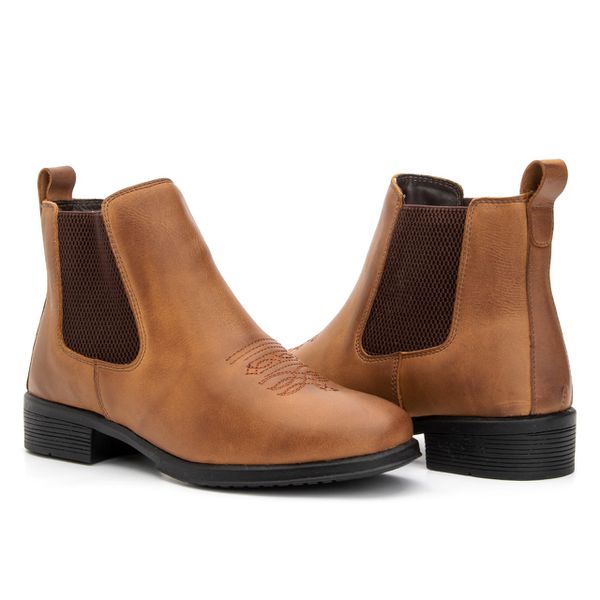 Bota chelsea feminina hotsell caramelo