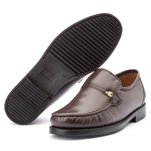 Sapato mocassim masculino solado de couro on sale