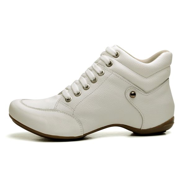Bota de couro branca feminina discount