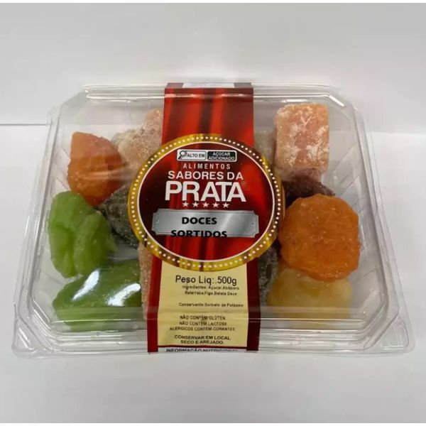 DOCES CRISTALIZADOS 400 GRAMAS SABORES DA PRATA