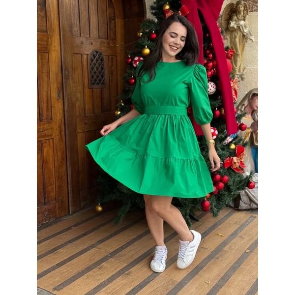 Vestido Bia Verde Tricoline