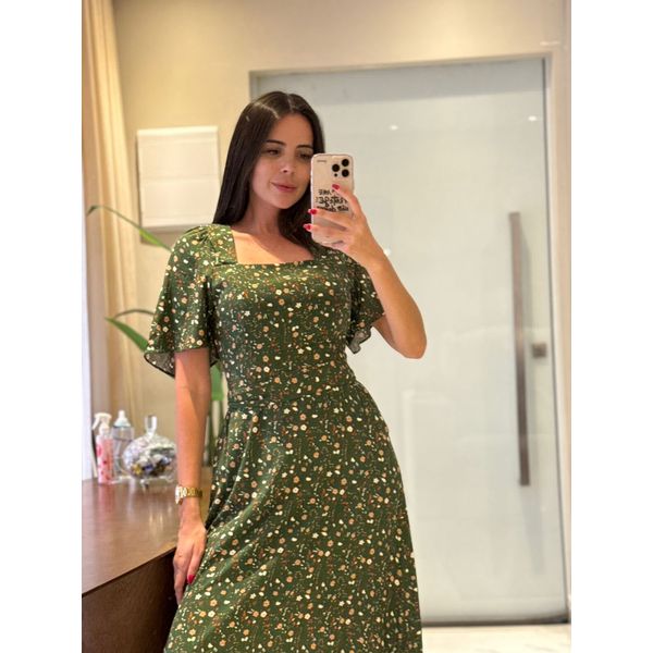 Vestido Zoe Verde Musgo Liberty