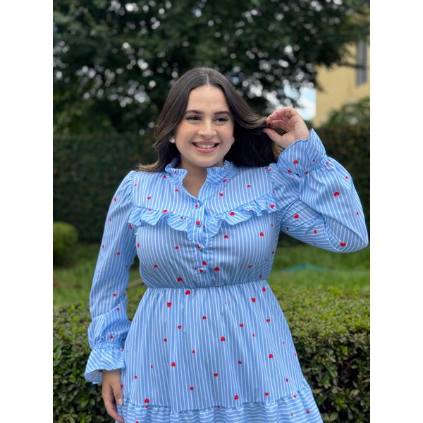 Vestido Helena Azul Bebe Plus