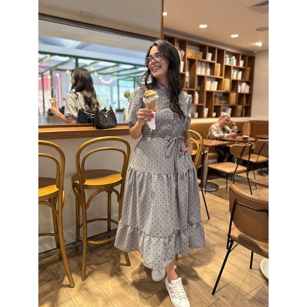 Vestido Ihuly Preto Xadrez Corações