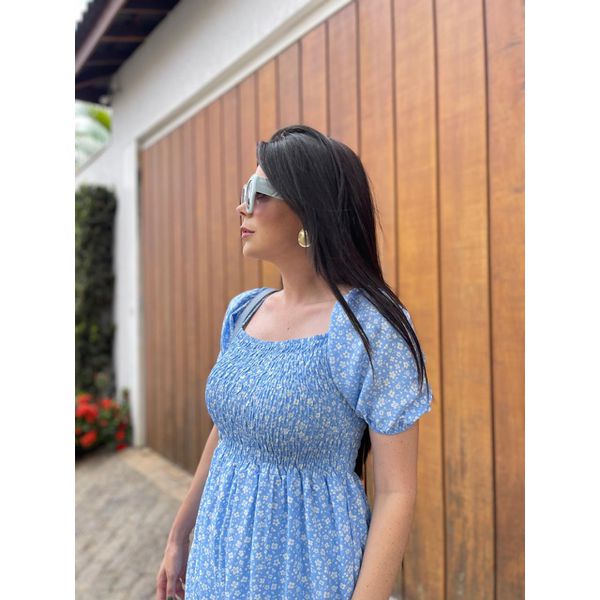 Vestido Alicia Azul Bebê Liberty 
