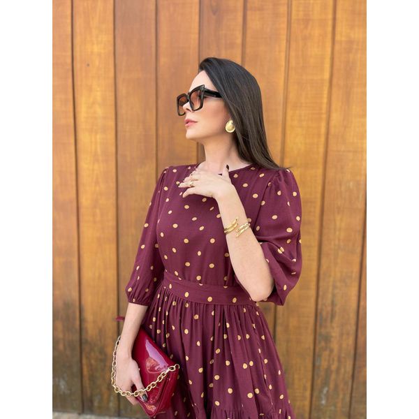 Vestido Bia Marsala Póa