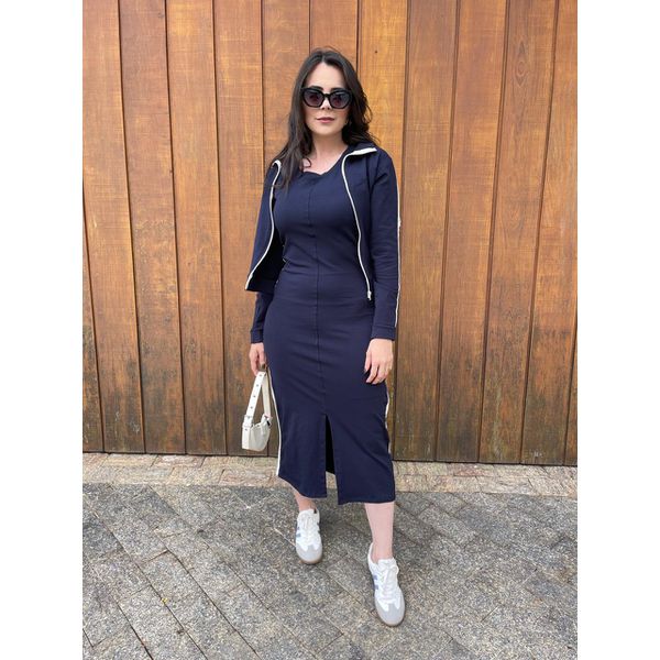 Conjunto Raquel Moletinho Azul Marinho