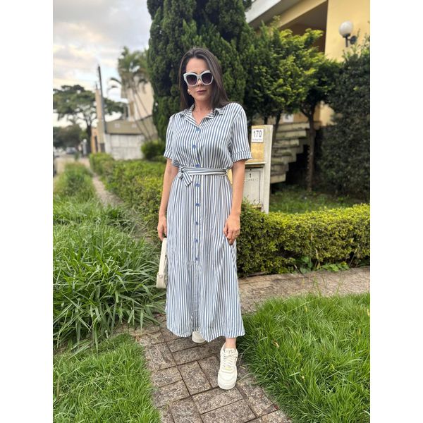 Chemise Linda Azul Listrado