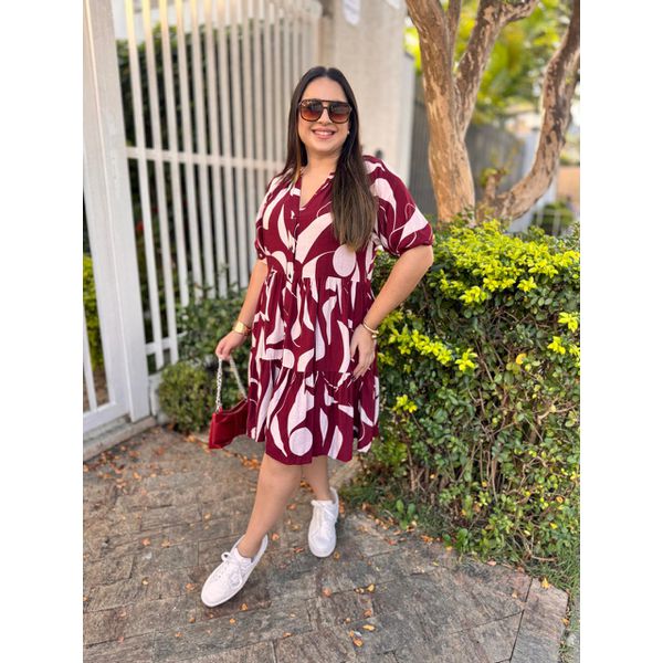 Chemise Renata Vermelho Estampado