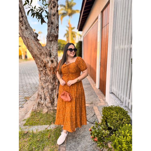 Vestido Andreza Amarelo Liberty