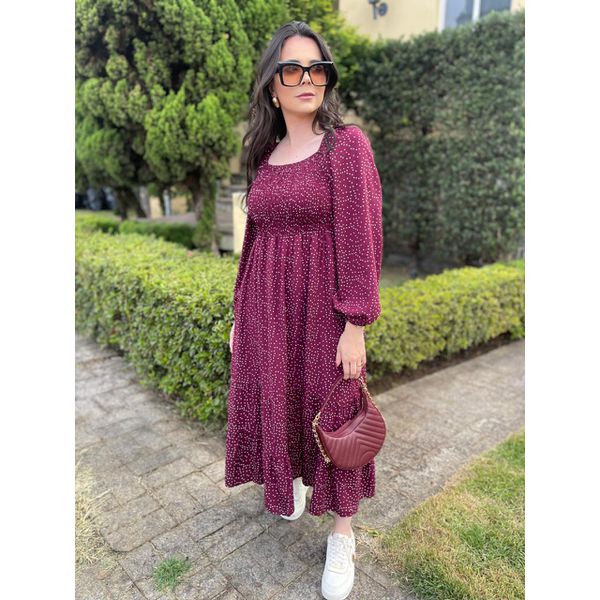 Vestido Rafaela Roxo Poá