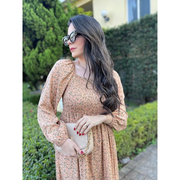 Vestido Rafaela Bege Liberty