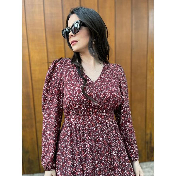 Vestido Iara Vinho Liberty