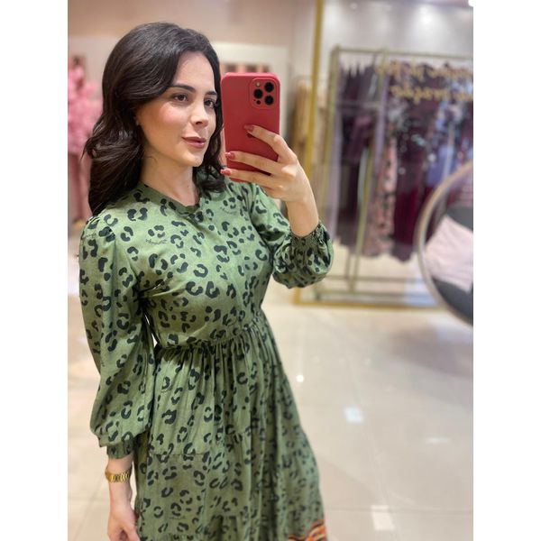 Vestido Veronica Verde Animal print