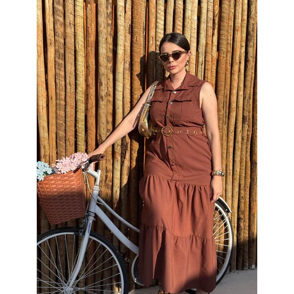 Vestido Mavie Marrom