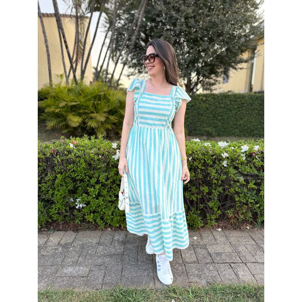  Vestido Ester Verde Água