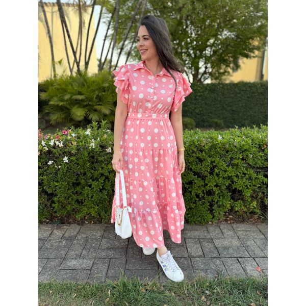 Vestido Catarina Rosa Poá
