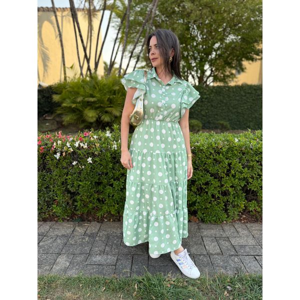 Vestido Catarina Verde Poá