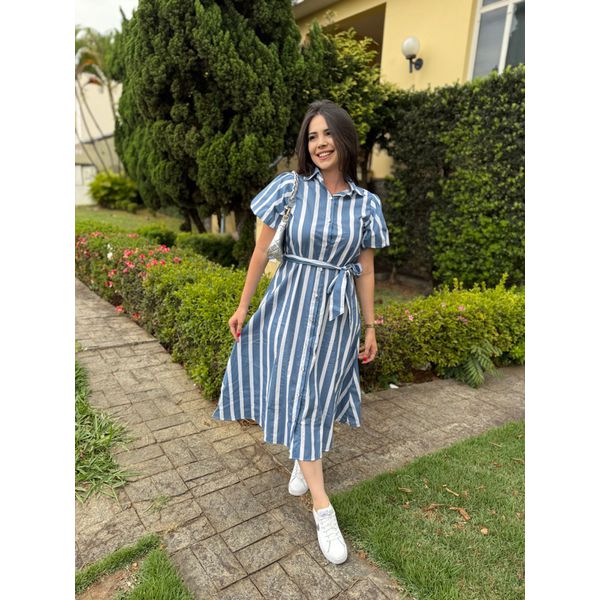 Chemise Virginia Azul Listrado