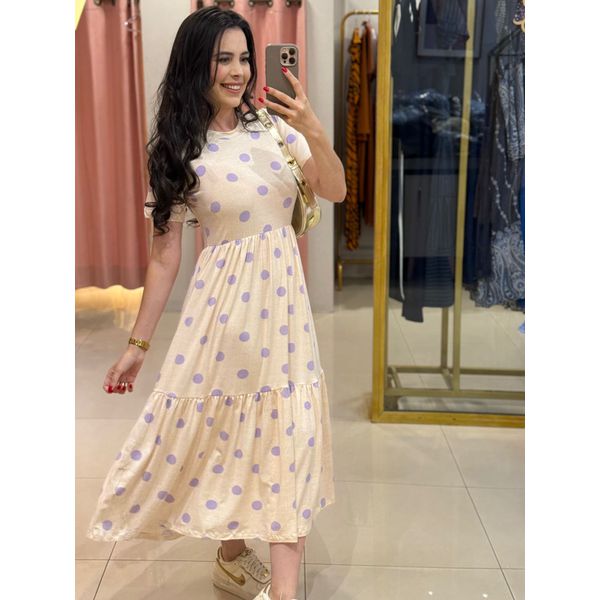 Vestido Cecilia Poá Lilas