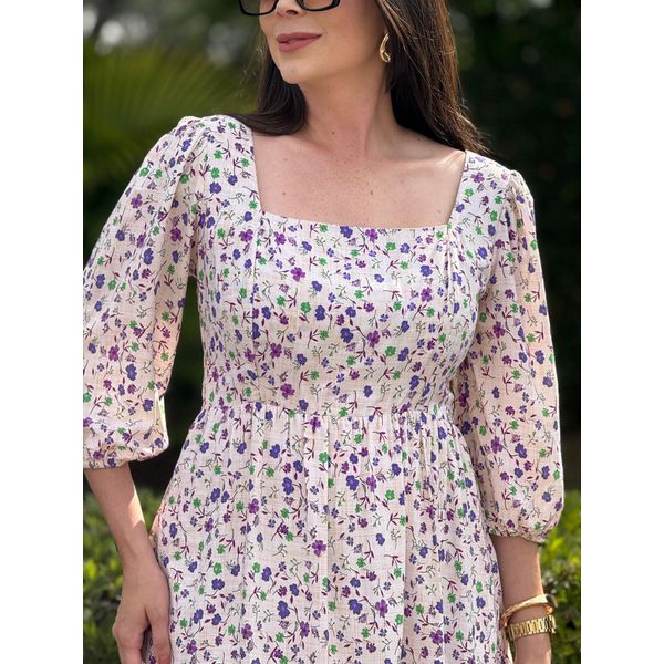 Vestido Clarice Roxo Liberty