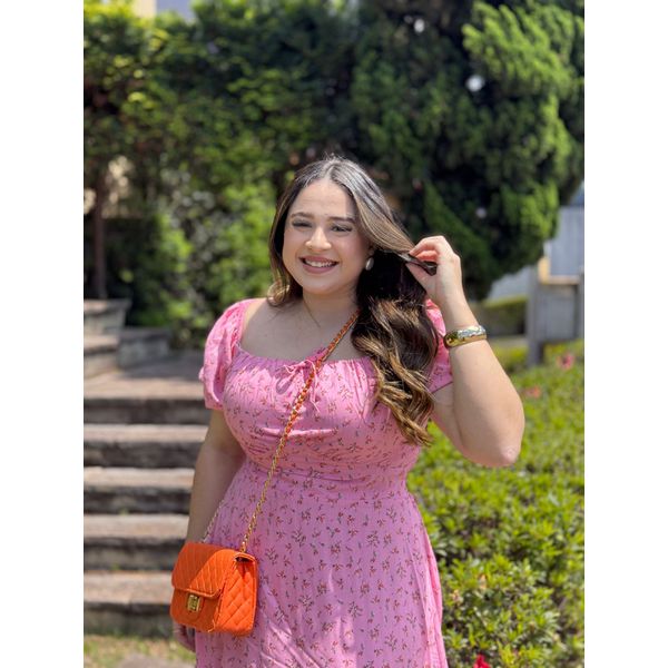 Vestido Eduarda Rosa Liberty Plus