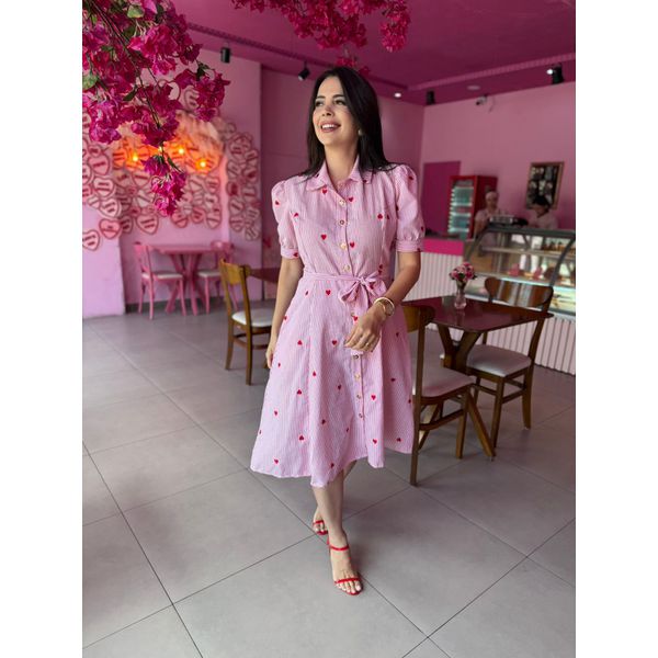 Chemise Laura Vermelho Coração 