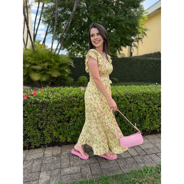 Vestido Lorena Amarelo Liberty