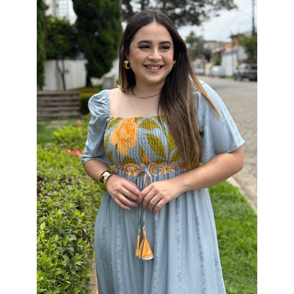 Vestido Rute Azul Claro Estampado