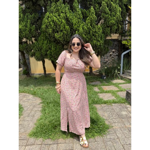 Vestido Eduarda Rosa Liberty Plus