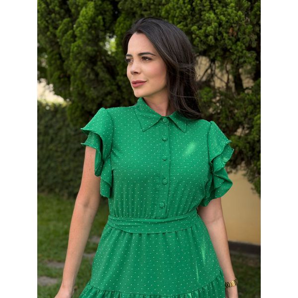 Vestido Catarina Verde Strass