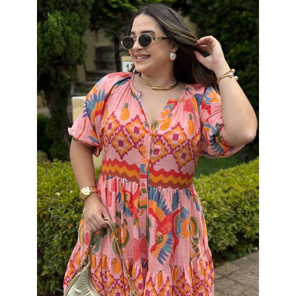 Chemise Renata Rose Estampado 