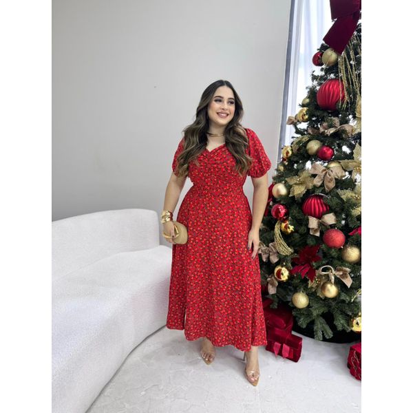 Vestido Nataly Vermelho Liberty Plus