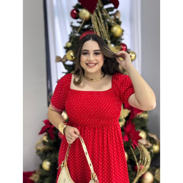 Vestido Catia Vermelho Poá