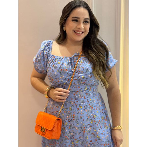 Vestido Eduarda Azul Liberty Plus