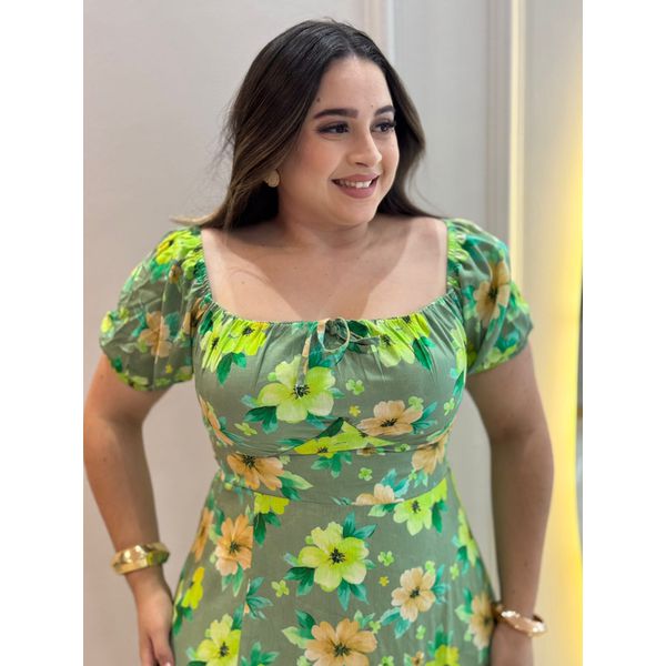 Vestido Debora Verde Floral