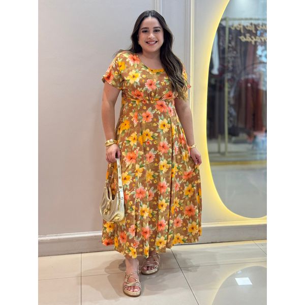 Vestido Anita Marrom Floral
