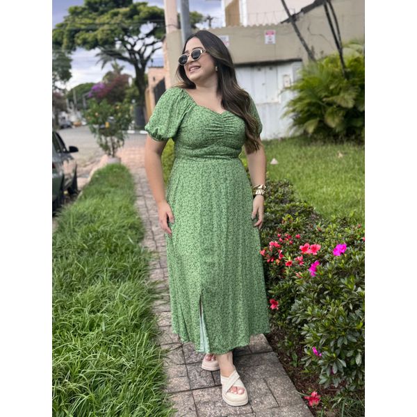 Vestido Nataly Verde Oliva Liberty Plus
