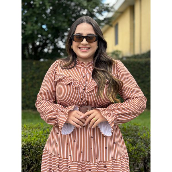 Vestido Helena Marrom Plus