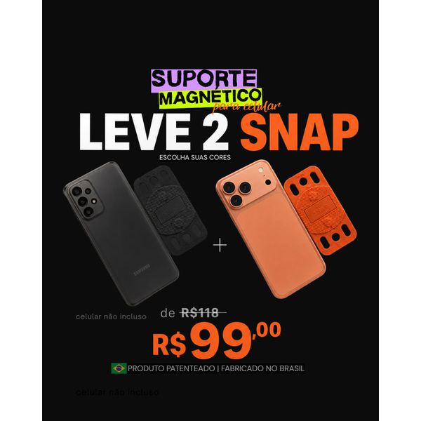 Kit 2 SNAP Suporte Magnetico para Celular encaixe universal