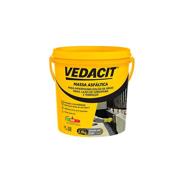 FRIOASFALTO 3,9KG (VEDACIT PRO EMULSÃO ASFALTICA) - VEDACIT