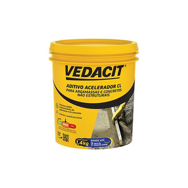 IMPERMEABILIZANTE ACELERADOR VEDACIT RAPDO 1,4 KG (V PRO ACELERADOR PEGA CLORETO) - VEDACIT