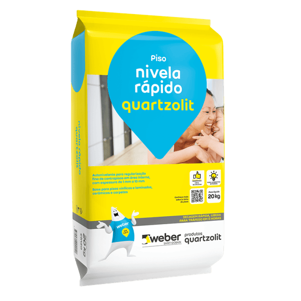 ARGAMASSA AUTONIVELANTE NIVELA RÁPIDO 20KG QUARTZOLIT