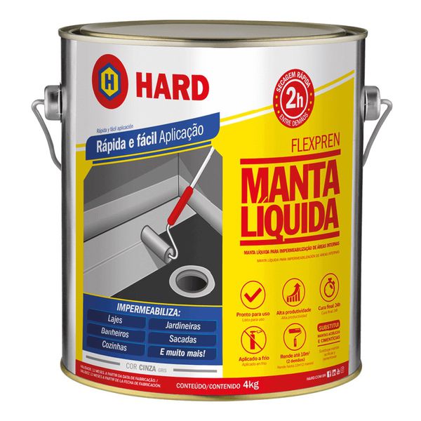 MANTA LÍQUIDA HARD FLEXPREN CINZA 4KG - HARD