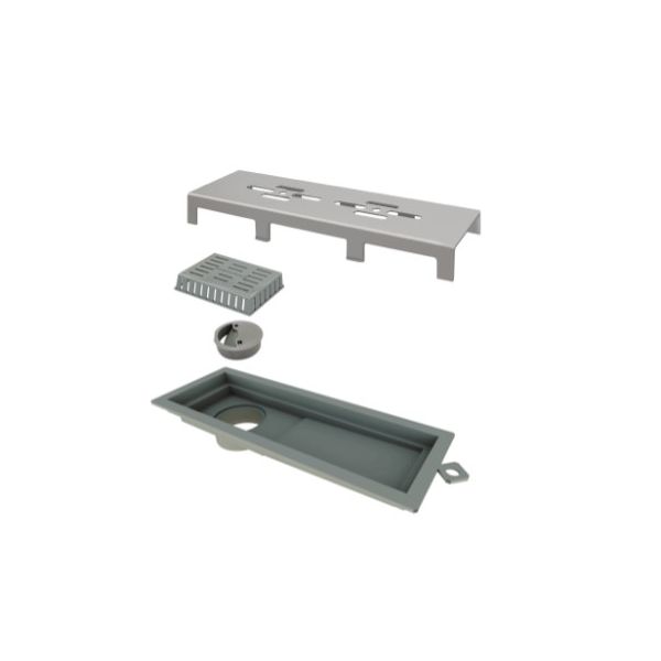 RALO LINEAR ELLEVE - TINY PVC 25CM ACABAMENTO. INOX ESCOVADO VAZADO