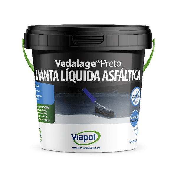 IMPERMEABILIZANTE MANTA VEDALAGE PRRETO 3,6L - VIAPOL