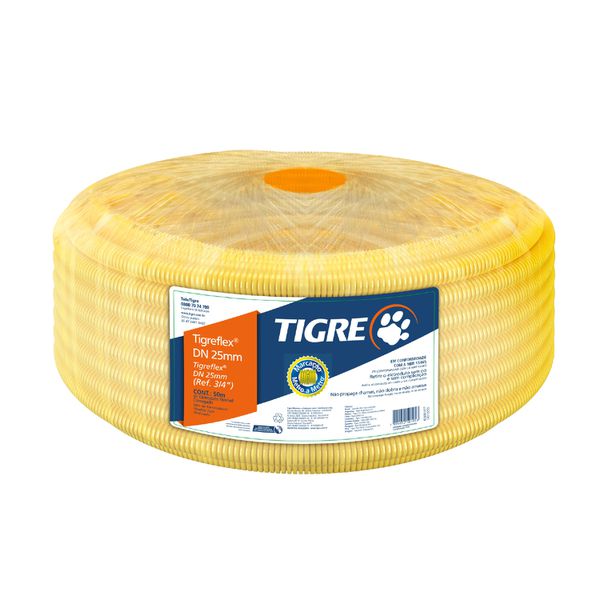 ELETRODUTO CORRUGADO 1 METRO AMARELO 32MM TIGRE TIGRE 