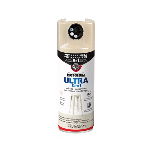 RUST OLEUM SPRAY ULTRA 5 EM 1 AMENDOA BRILHANTE