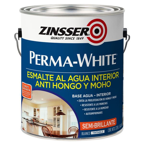 RUST OLEUM ZI ZINSSER PERMAWHITE BCO S/BRIL 3,785L