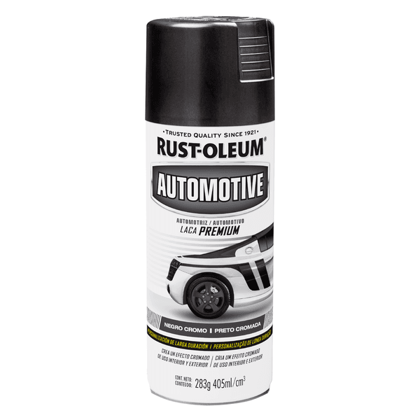Spray Laca Premium Automotivo Rust Oleum Preto Cromado